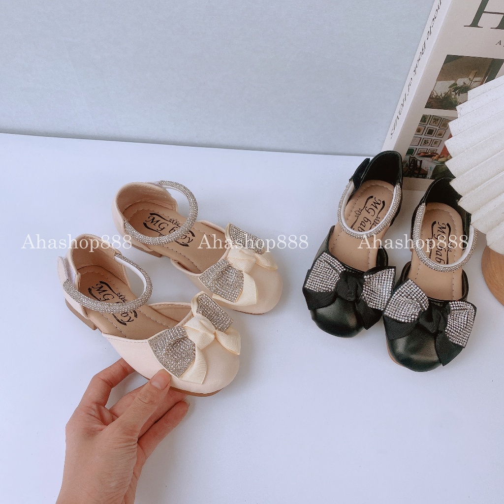 Form Nhỏ Giày Búp Bê Quai Đá Đính Nơ Mix Đá Sáng Lấp Lánh Phù Hợp Đi Chơi Đi Tiệc Cho Bé Gái K221