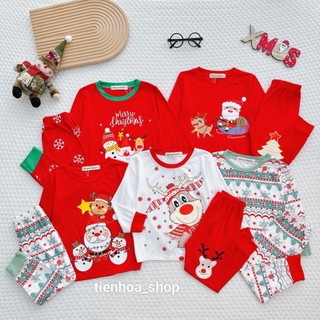 Bộ dài tay noel thun lạnh họa tiết cho bé.