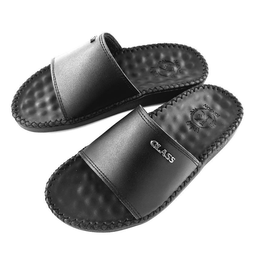 Dép Class quai ngang da bò,trẻ trung,năng đông, thời trang da bảo hành KINSON SHOP