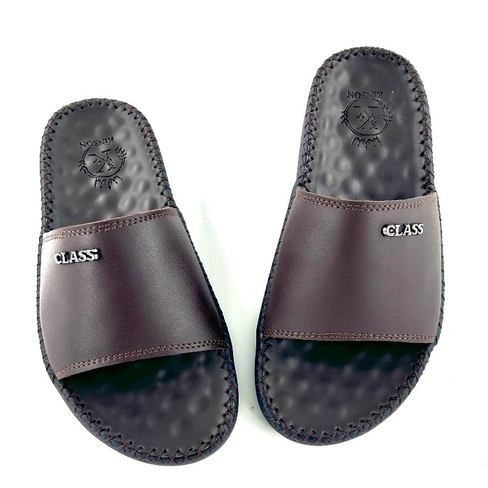 Dép Class quai ngang da bò,trẻ trung,năng đông, thời trang da bảo hành KINSON SHOP