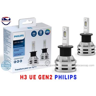 2 bóng đèn led oto h3 philips ultinon essential gen2 bh 11 năm