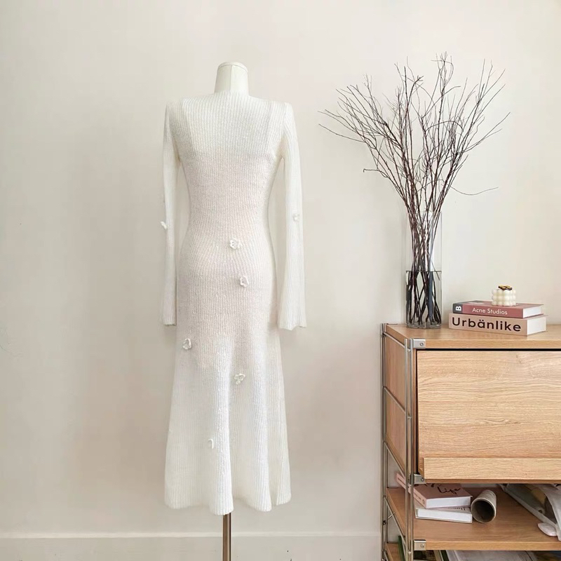 Set váy len đính hoa dáng dàng tiểu thư