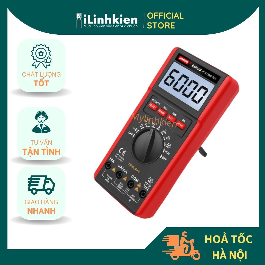 Đồng hồ vạn năng cao cấp đo điện BM91B chính hãng có phát xung tặng kèm que đo 20A.