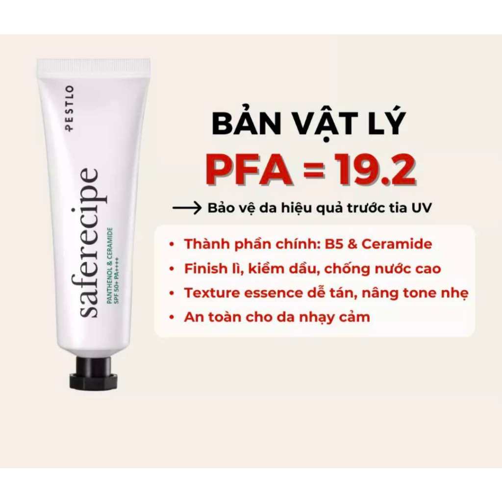 Kem chống nắng PESTLO Safe Recipe Sun Essence SPF50 PA++++ 50ml