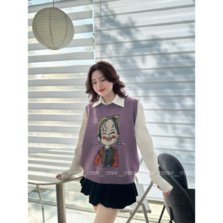 Áo len gile cô bé form to - ảnh thật Hương Muối