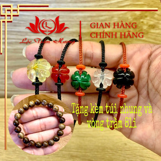Vòng tay cước mix kèm cỏ bốn lá phong thuỷ