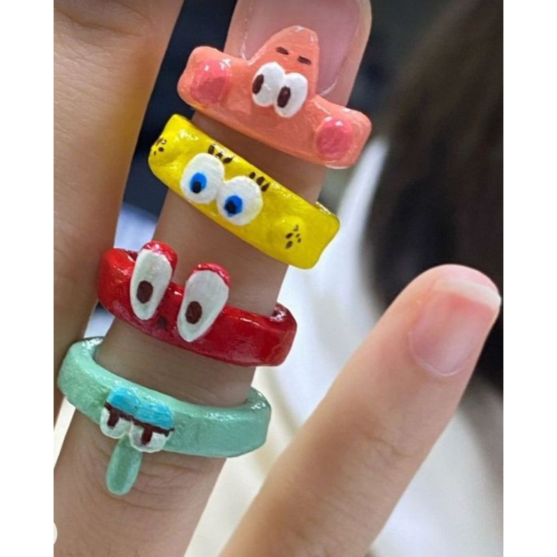 Nhẫn cute nhiều mẫu bằng đất sét 💗🌷