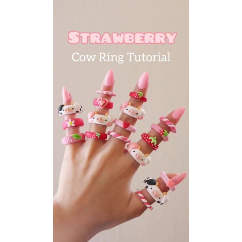 Nhẫn cute nhiều mẫu bằng đất sét 💗🌷