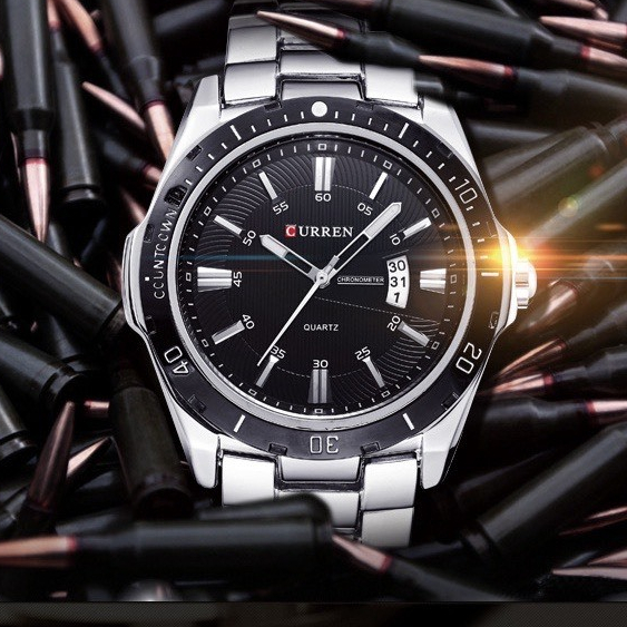 ĐỒNG HỒ NAM CURREN 8110 CAO CẤP, DÂY THÉP KHÔNG GỈ