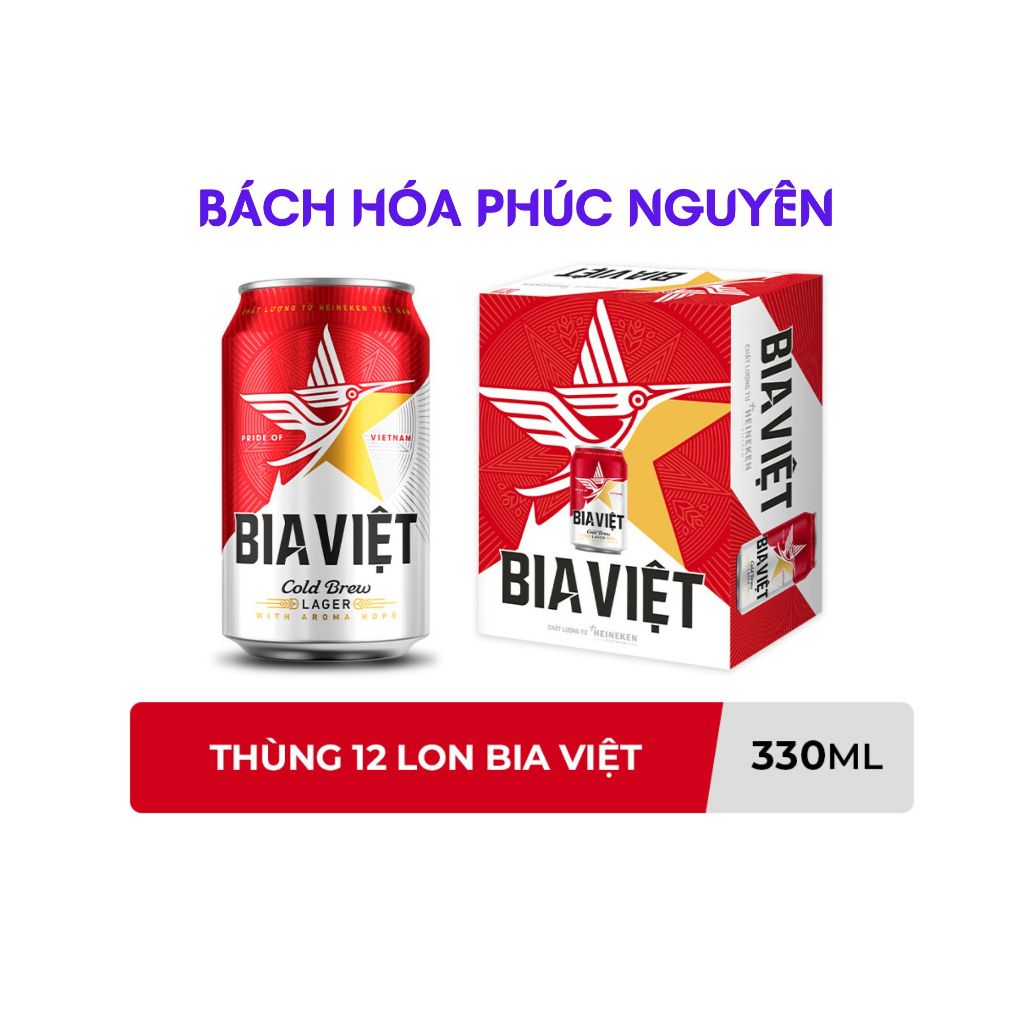 Bia Việt thùng 12 lon 330ml Mẫu Mới