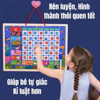 Bảng Khen Thưởng -Bảng Thành Tích Bằng Gỗ Rèn Tính Kỷ Luật Thói Quen Tốt Cho Bé. Quà tặng cho bé cực thú vị và ý nghĩa