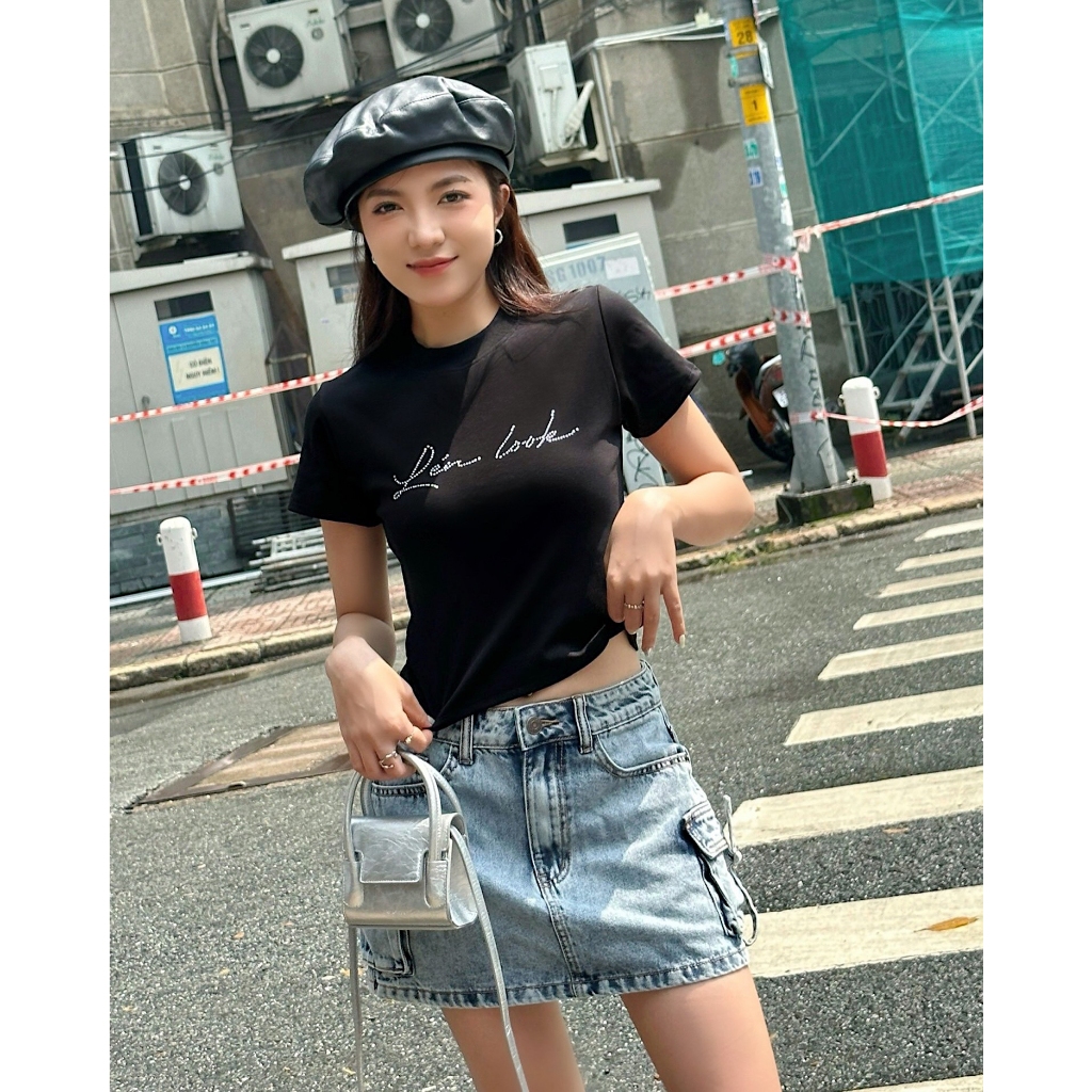 Chân váy jean nữ túi hộp khóa cài thời thượng MIEU - KO06