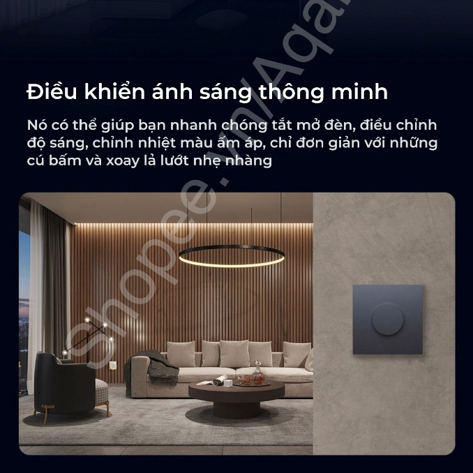 Núm xoay Aqara H1 Smart Knob - Công tắc ngữ cảnh, Núm vặn điều khiển đèn, Điều khiển đóng mở rèm cửa, 3 Màu sắc