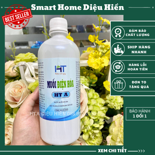 Nước muối điện hoá Anolyte HTA dung tích 630ml sát khuẩn diệt virut 99,99%