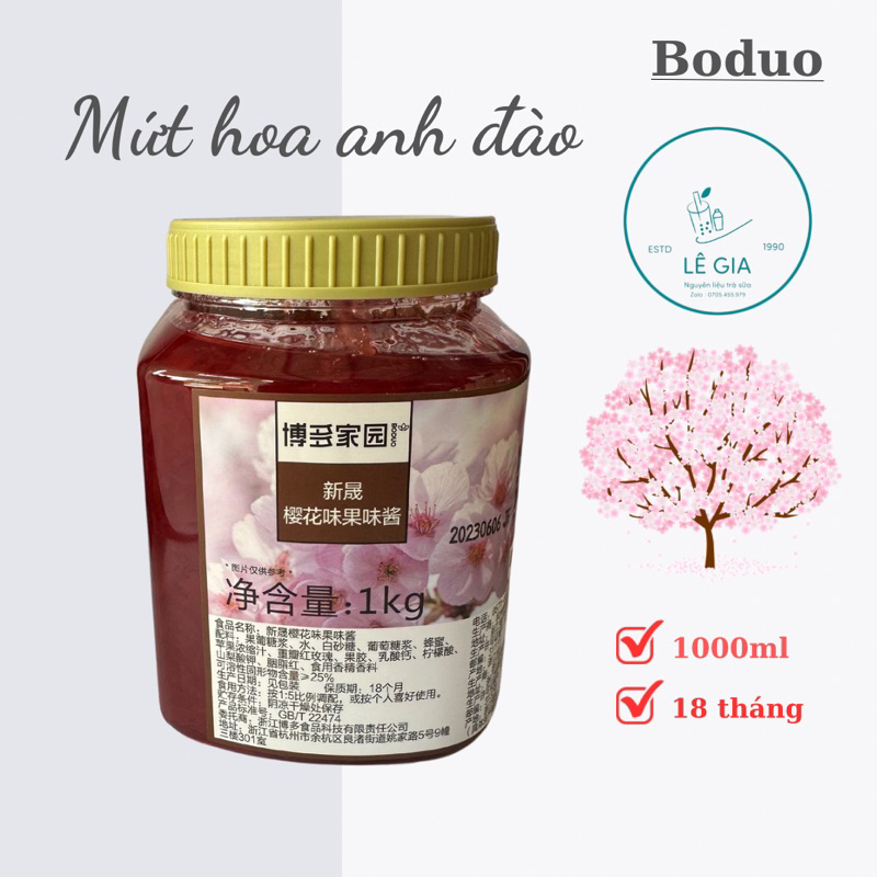 Mứt hoa anh đào Boduo hộp 1kg