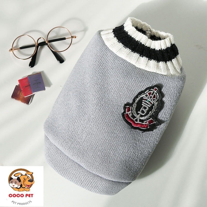 Áo Len Cho Chó Mèo - Áo Len Ba Lỗ Phong Cách Học Bá Trường Quốc Tế Cho Chó mèo Thú Cưng