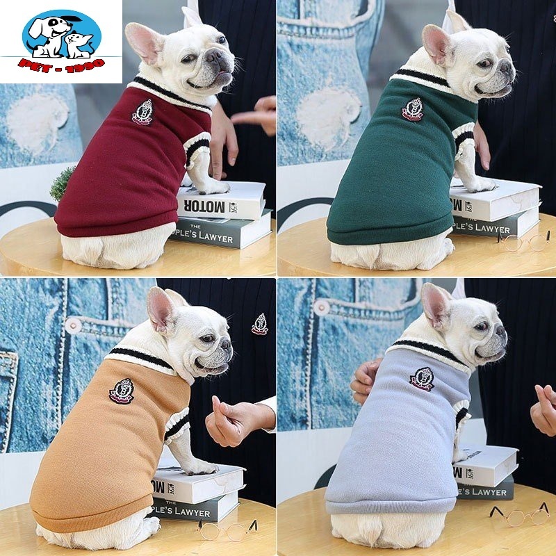 Áo Len Cho Chó Mèo - Áo Len Ba Lỗ Phong Cách Học Bá Trường Quốc Tế Cho Chó mèo Thú Cưng