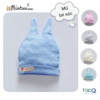 Nón sơ sinh tai sóc sọc màu thương hiệu MINTUU - 6101