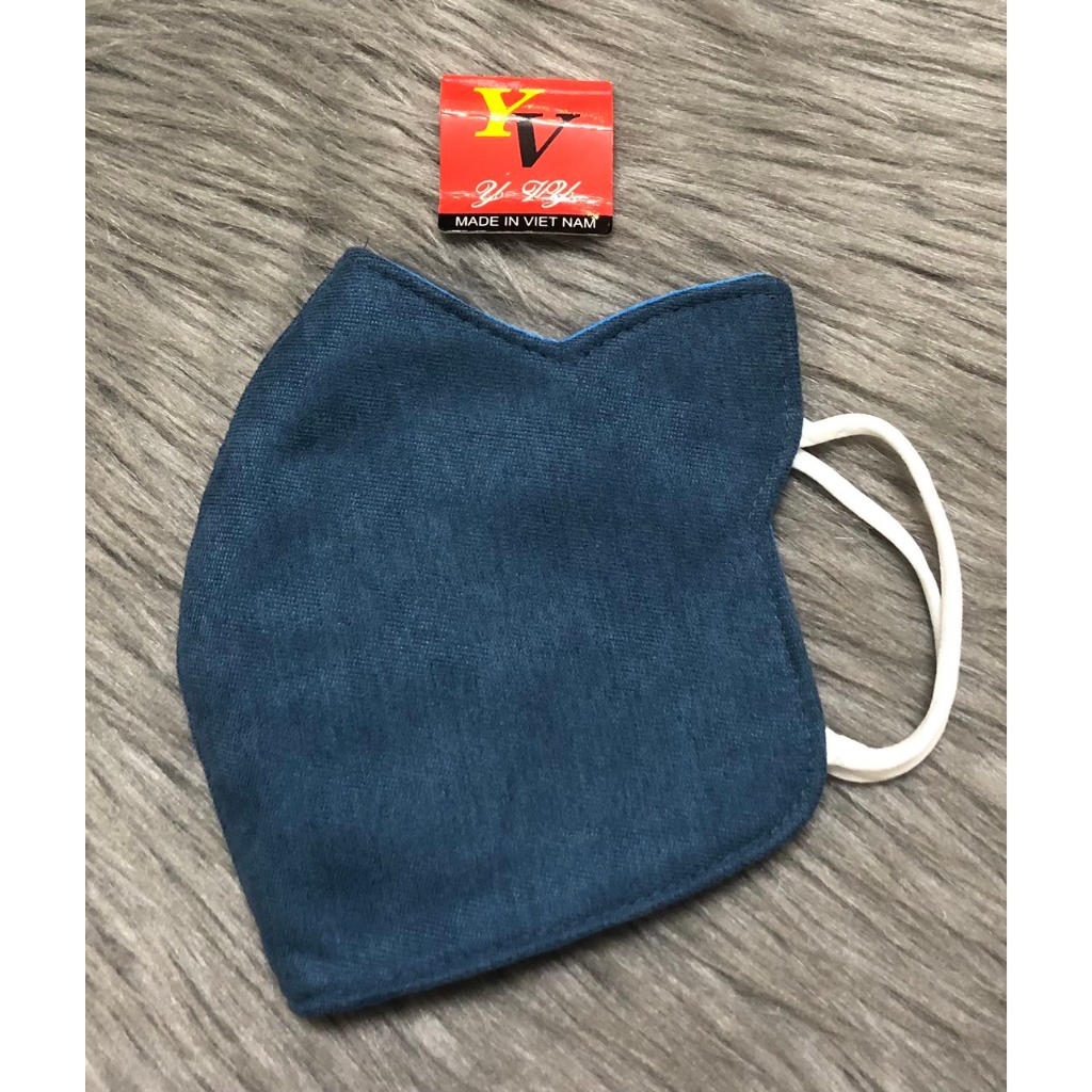 HCM]Combo 5 khẩu trang vải nhung , có tai mèo , khẩu trang vải 2 mặt nhung và lưới mè ,thương hiệu Ý Vy , bảo đảm giao đ