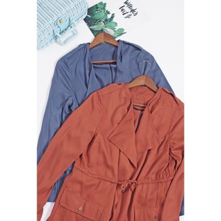 Áo khoác blazer dáng dài cột nơ eo A3439