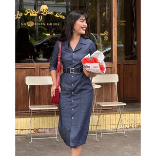 Đầm Denim One day kèm thắt lưng