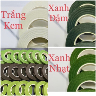 1 cuộn băng keo sáp xđậm - xnhat - nâu - trắng làm bông