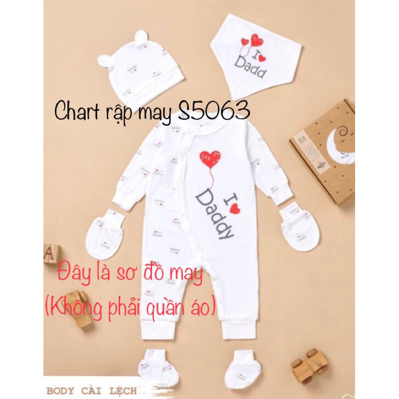 RẬP GIẤY SS5063_ sơ sinh đầy đủ mũ yếm tất tay chân