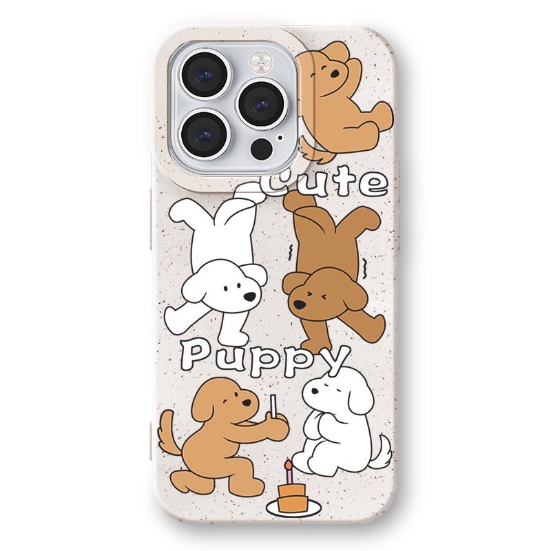 Ốp lưng điện thoại IPhone ITS.TUL mẫu Cute puppy nâu trắng - Cool cat - Mèo nâu đen - Gấu cute numb