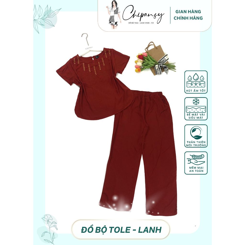Đồ bộ trung niên tay bèo thêu hoa A02 - 𝐂𝐡𝐢𝐏𝐚𝐧𝐬𝐲 F21 VNXK,bộ lanh cao cấp,đồ bộ cho mẹ