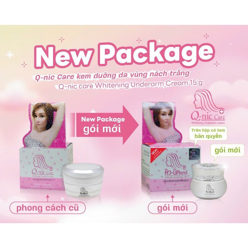 Kem giảm thâm nách Q-nic Care Whitening Underarm Cream 15g