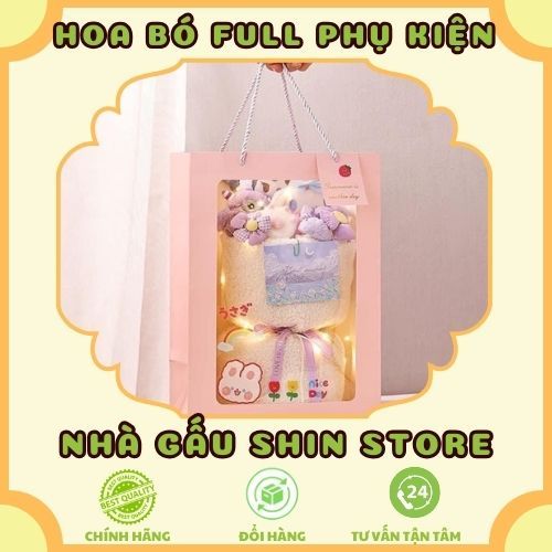 Bó Hoa Búp Bê Hoạt Hình Nhồi Bông Dễ Thương, bó hoa gấu bông, bó hoa gấu nhồi bông kuromi, bó hoa gấu bông dễ thương