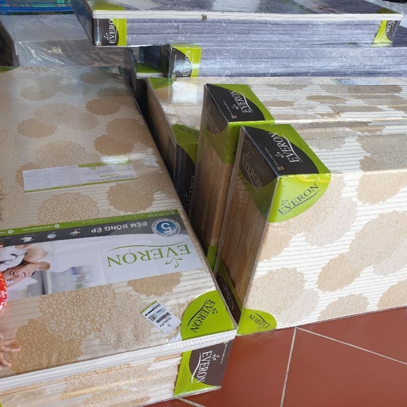 Đệm bông ép Everon 5cm Không lún xẹp BH 10 năm không hỏng không võng lưng đệm everon nệm everon