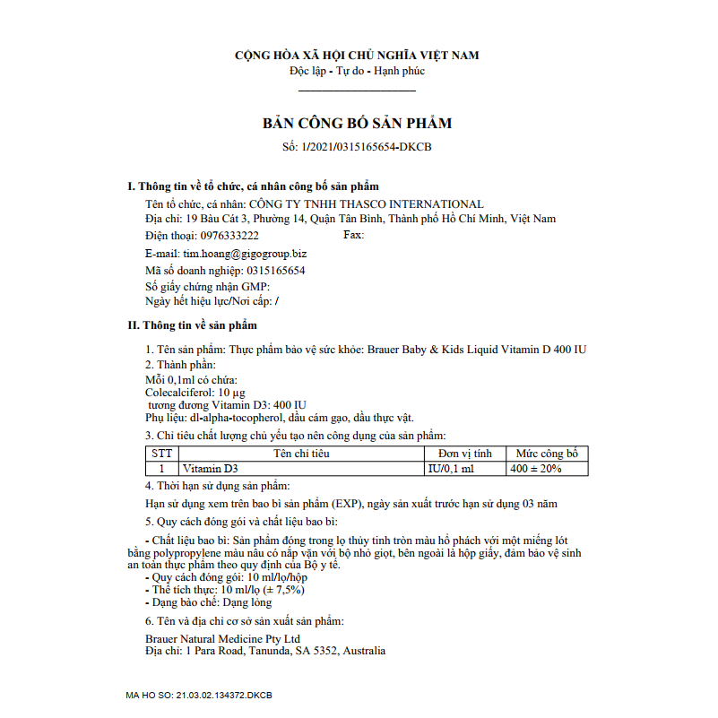 Siro BRAUER Liquid Vitamin D 400IU cho trẻ sơ sinh trở lên 10ml