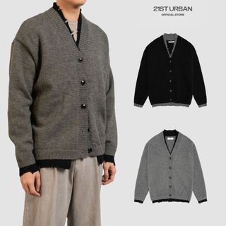 Áo cardigan 2 màu selected Ripped layer