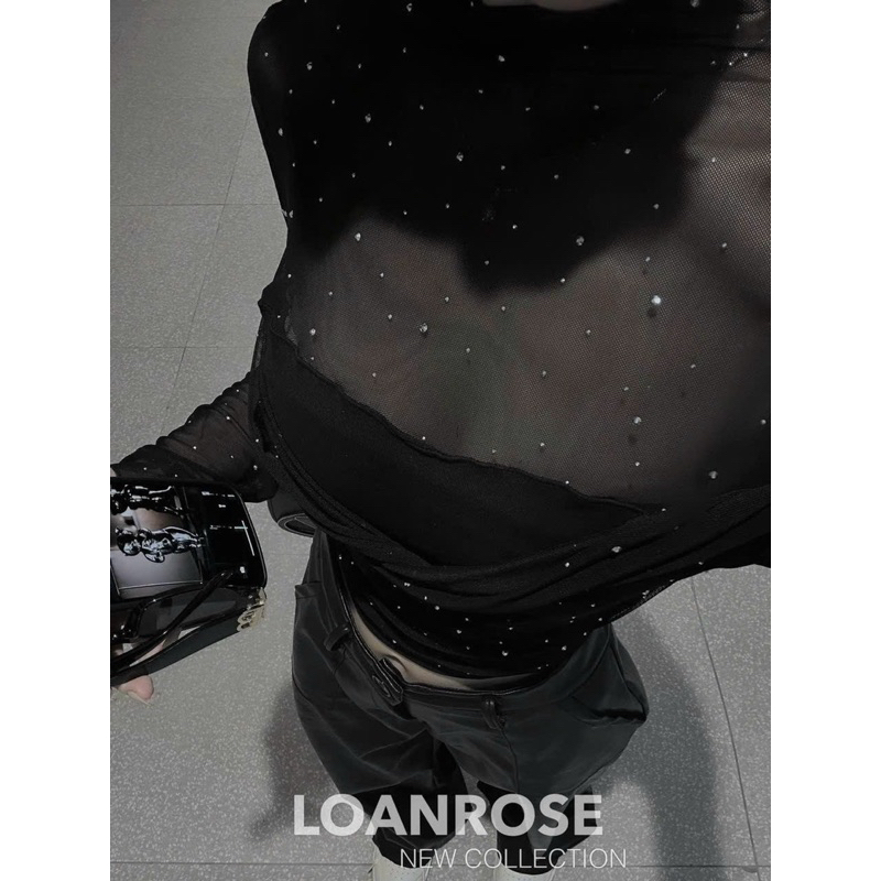 Bigsize - Áo Lưới Đính Đá Sexy 60kg-90kg