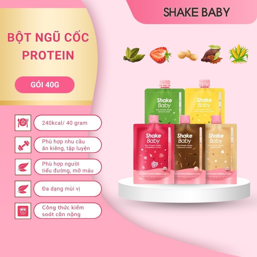 [CHÍNH HÃNG] Bột Ngũ Cốc Ăn Kiêng SHAKE BABY Diet Formular Protein Hỗ Trợ Giảm Cân 40g