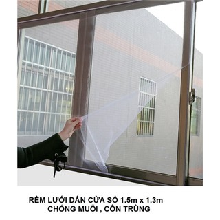 Màn lưới dán cửa sổ ngăn muỗi côn trùng tự dán thông minh 1.5mx1.3m