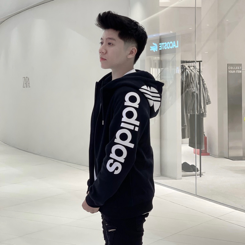 Áo Hodie zip das nỉ 2 lớp dày dặn mũ to hình in sắc nét hàng loại 1