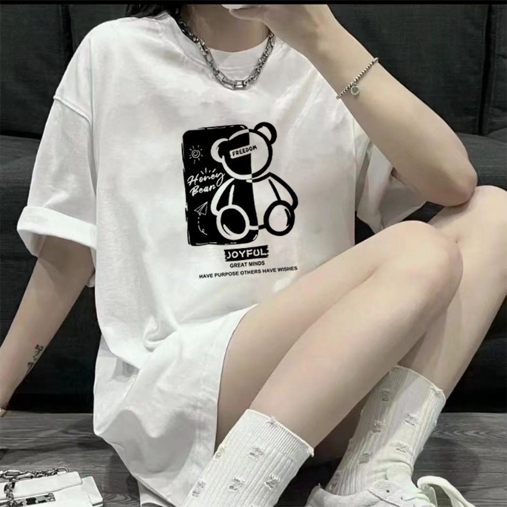 Áo thun nữ Mẫu in hoạt hình ChiBi Gấu trúc Trà sữa siêu đẹp AT239
