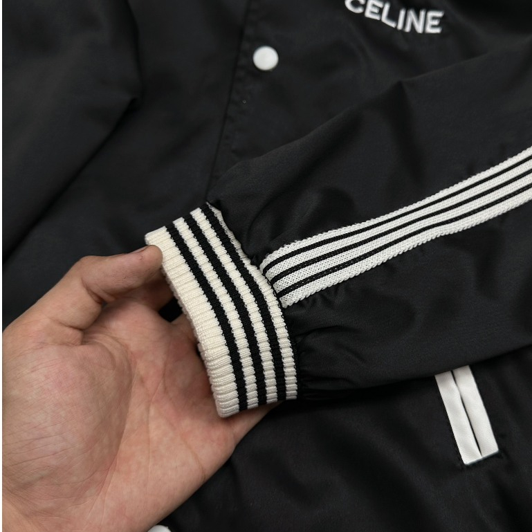 Áo Khoác Bomber Cê lin Phối Hoạ Tiết Viền Sọc Tay Siêu Chất  - Áo Bomber Gió Cê Lin Đẳng Cấp