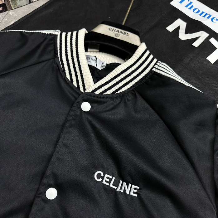 Áo Khoác Bomber Cê lin Phối Hoạ Tiết Viền Sọc Tay Siêu Chất  - Áo Bomber Gió Cê Lin Đẳng Cấp