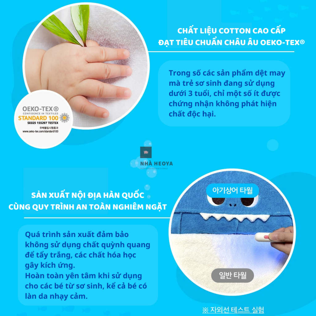 KHĂN CHOÀNG KHĂN TẮM CÓ MŨ HÌNH BABYSHARK PINKFONG DÀNH CHO BÉ