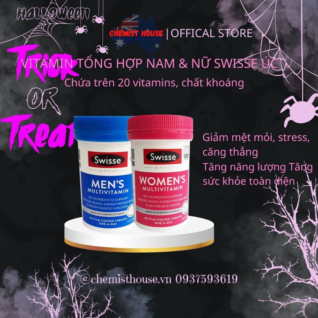Swisse Men's| Women Ultivite Multivitamin Viên uống tổng hợp Nam Nữ chuẩn Úc