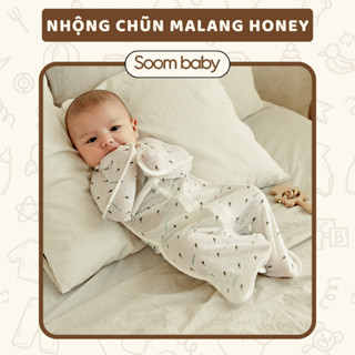 Nhộng chũn Malang Honey vải mesh thoáng khí co giãn giúp bé ngủ ngon, túi ngủ cho bé hàng chính hãng
