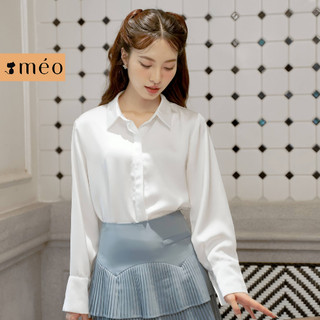 Áo sơ mi lụa trơn basic Méo shop kiểu dáng freesize Elibe