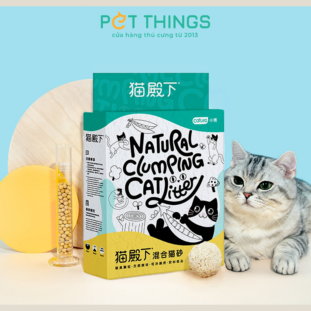 Cature Nội Địa Trung - Cát Vệ Sinh Cho Mèo Từ Đậu Nành, Gỗ 6L / 2.4kg
