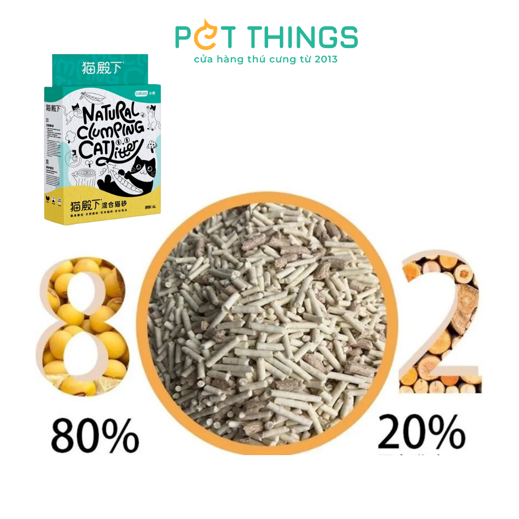 Cature Nội Địa Trung - Cát Vệ Sinh Cho Mèo Từ Đậu Nành, Gỗ 6L / 2.4kg