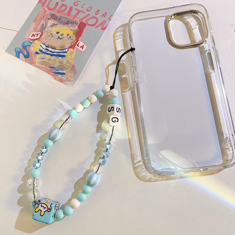 Dây đeo điện thoại xỏ hạt nhiều mẫu xinh xắn có thể làm móc khoá - Ina Case