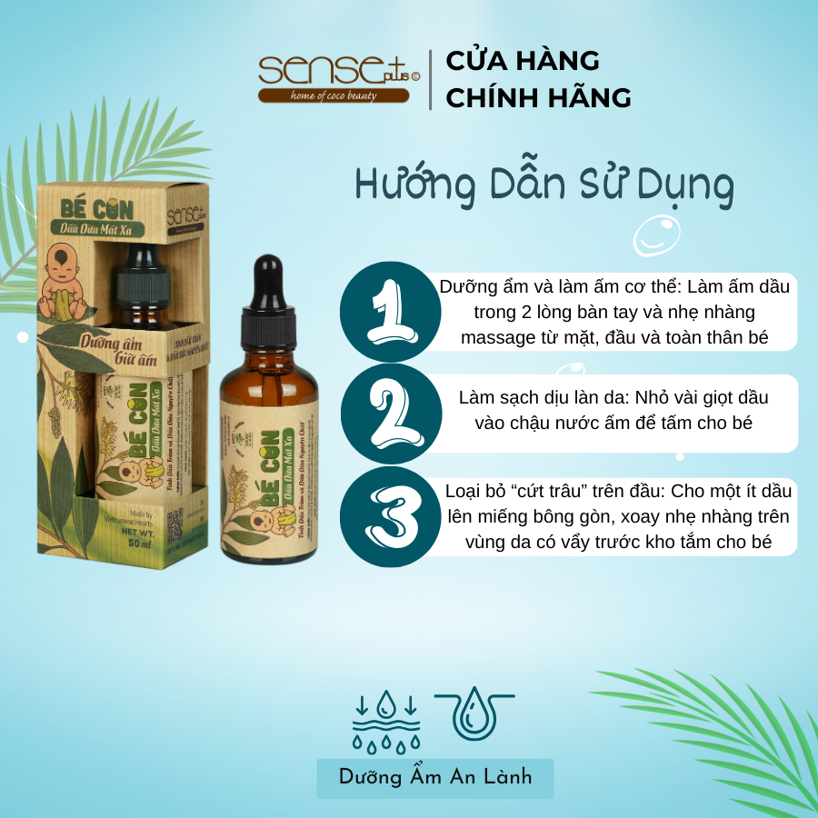 Dầu Dừa Mát Xa Bé Con Baby Coco Massage Oil Sense+