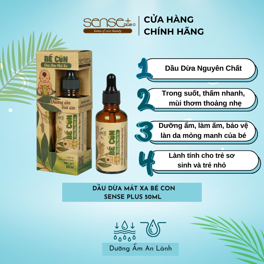 Dầu Dừa Mát Xa Bé Con Baby Coco Massage Oil Sense+